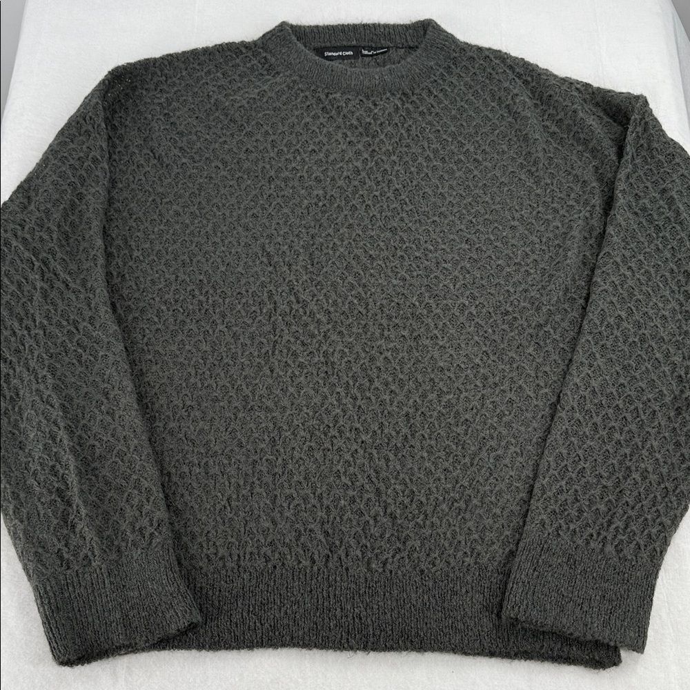 Standard Cloth Sweater Men Small Gray Green Pullover Crewneck Urban Lightweight